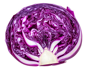 Obraz premium Half of Fresh Raw Purple Cabbage Isolated on White