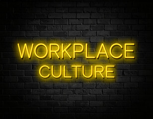 Obraz premium Leuchtende gelbe Neonschrift 