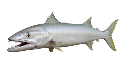 Obraz premium Isolated Barracuda fish underwater predator marine animal dangerous with sharp teeth wild