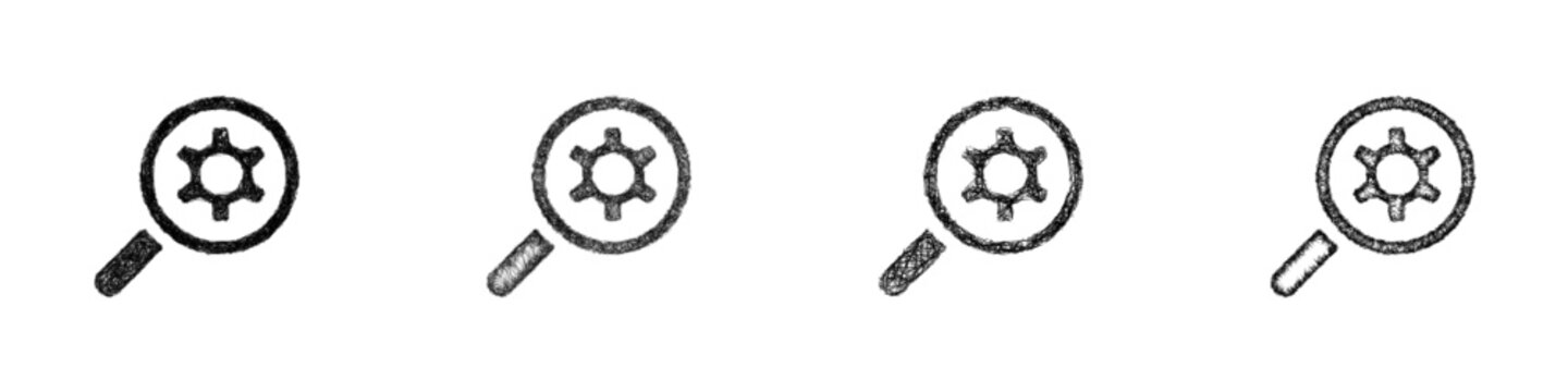Sketch nanoscience icon design set