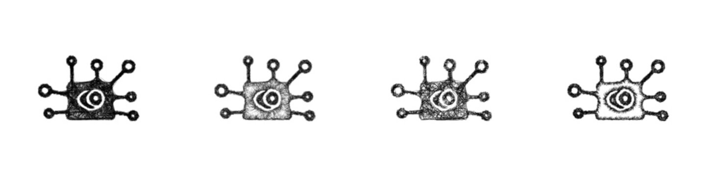 Sketch nano sensor icon design set