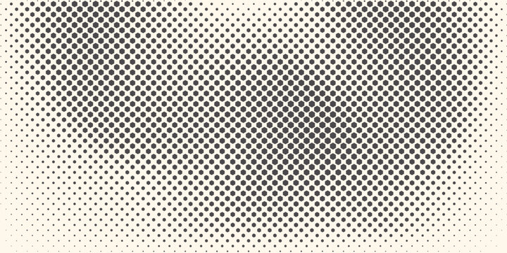 Hexagon Shapes Vector Abstract Geometric Technology Oscillation Wave Isolated on Light Background. Halftone Hex Retro Simple Pattern. Minimal 80s Style Dynamic Tech Wallpaper