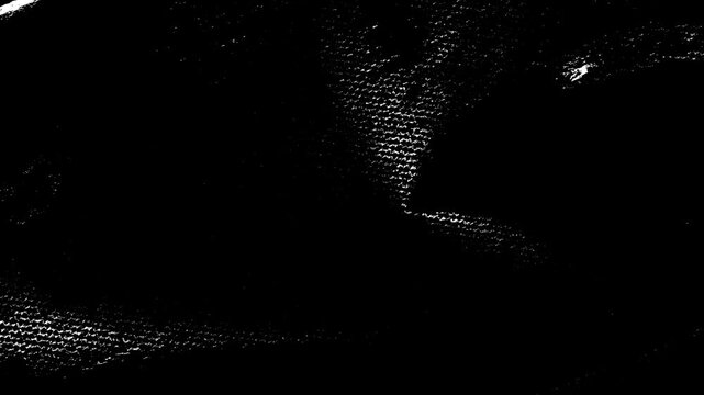 Dark abstract grunge texture background with white distressed highlights and stop-motion movement, perfect for moody creative overlays and cinematic effects.