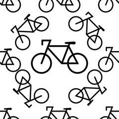 Bicycle Icon Seamless Pattern