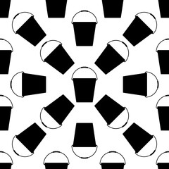 Bucket Icon Seamless Pattern