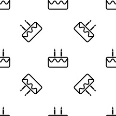 Cake Icon Seamless Pattern