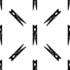 Clothes Peg Seamless Pattern, Clothespin Icon Design