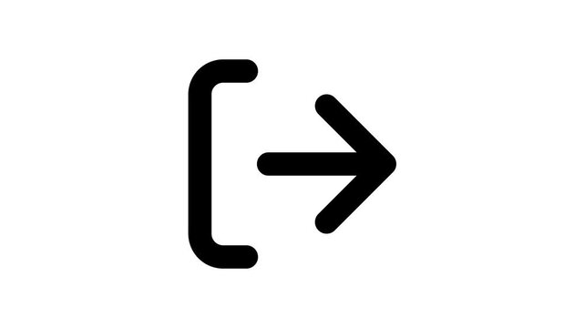 Simple and clear arrow icon with a transparent background, perfect for any animation project