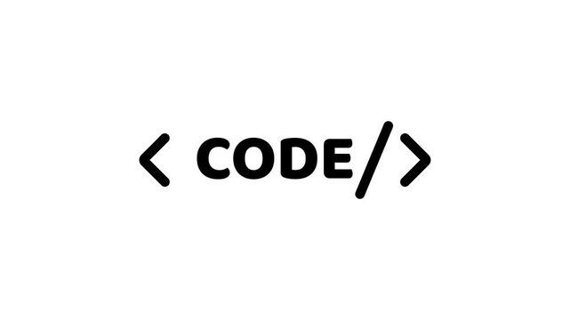 Animated programming code tag transparent background