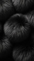 Close-up view of soft, fluffy pom-poms arranged together, showcasing intricate textures and vibrant colors, creating visually appealing abstract composition for creative projects. red background