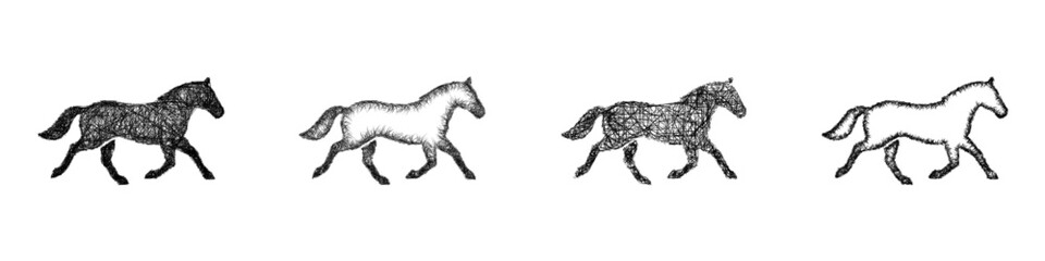 Fototapeta premium Sketch trot icon design set