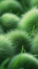 Close-up view of soft, fluffy pom-poms arranged together, showcasing intricate textures and vibrant colors, creating visually appealing abstract composition for creative projects. red background