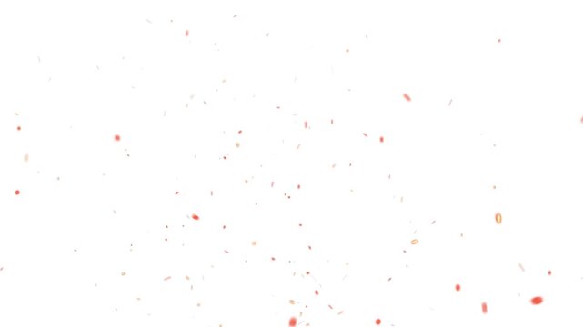Floating orange fire sparks and glowing embers rising against a transparent background for cinematic heat atmosphere and realistic burning effect overlay