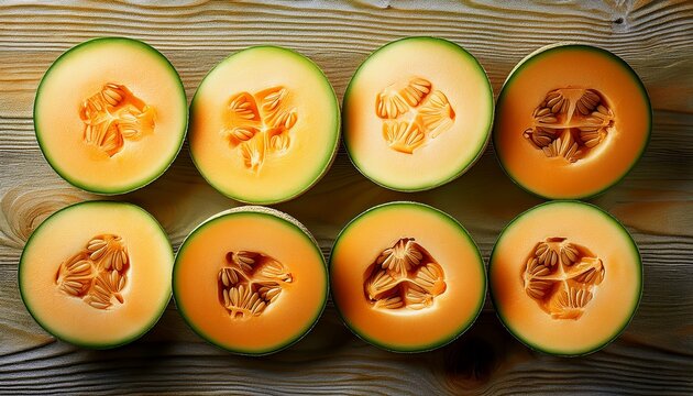 sliced ripe melon as background