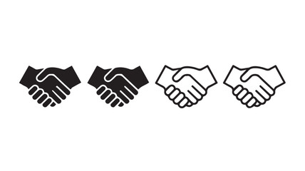 Handshake icon set. business handshake. contact agreement