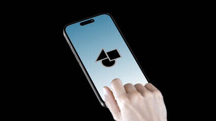 Mobile Perspective Scroll Up – Smartphone Screen Presentation with Hand Gestures, Swipe Scroll Tap Click Animation, Vertical App UI UX Showcase, Social Media Story Template