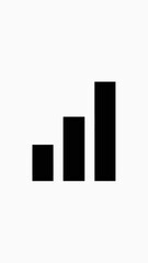 Black bar chart graph icon.