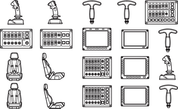 Flight simulation control elements graphic.
