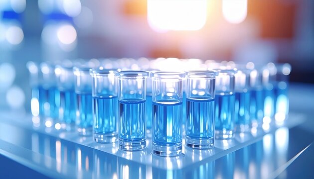 FlyPro Firefly Polymerase Chain Reaction PCR Tubes Small Clear Photorealistic DSLR Style Bright Overhead Lighting Laboratory PCR