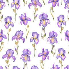 Seamless irises pattern dark