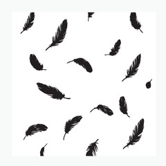 set of black silhouettes of birds