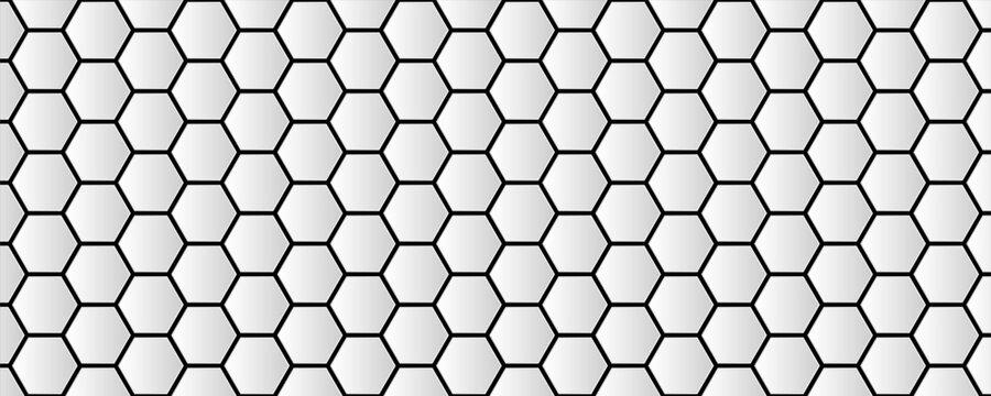 White 3d hexagonal technology vector abstract background. Blue bright energy flashes under hexagon in modern technology futuristic background vector illustration. White honeycomb texture grid.