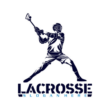 Male lacrosse player vector illustration design