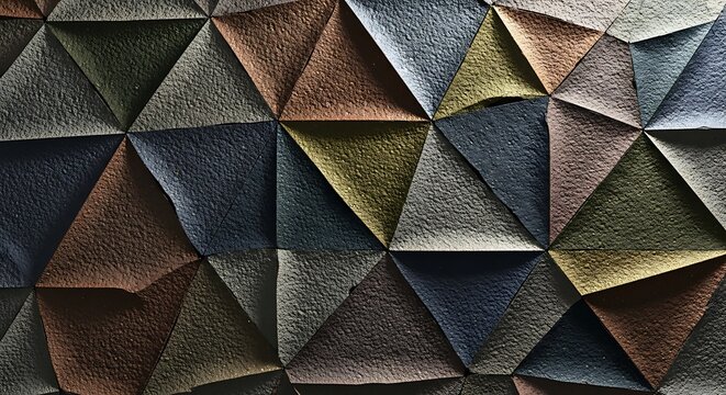 Abstract geometric pattern of triangular shapes and varied textures