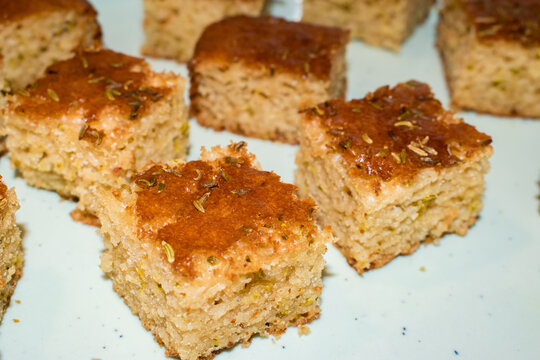 Homemade fennel seeds tea cake featuring the unique and aromatic Indian flavor of saunf