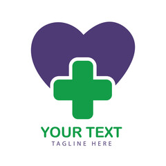 Obraz premium Medical Heart Health Cross Pharmacy Clinic Logo Vector Art Illustration