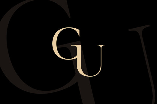 GU or UG letter logo icon design. Classic style luxury initials monogram.