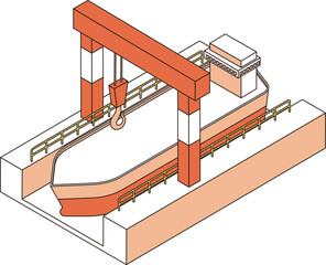 船と造船作業場