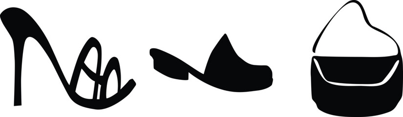Womens footware vector icon shillutee