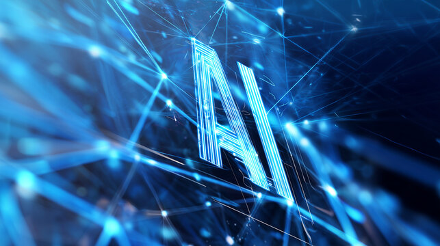 Conceito de intelig&ecirc;ncia artificial com rede de dados e conex&otilde;es digitais representando automa&ccedil;&atilde;o, aprendizado de m&aacute;quina e an&aacute;lise avan&ccedil;ada de informa&ccedil;&otilde;es.