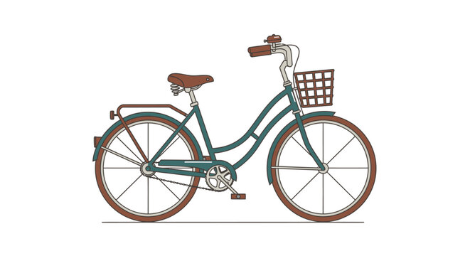 Vintage bicycle illustration on white background for transportation concepts