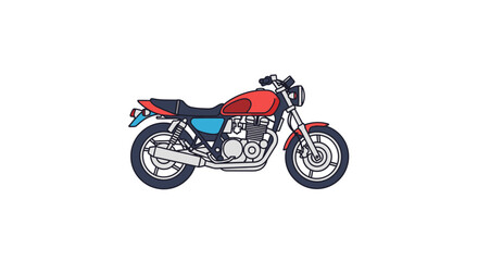 Obraz premium Classic red motorcycle illustration isolated on white background vector design