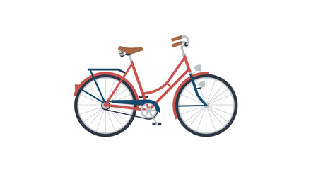 Fototapeta premium Vintage bicycle illustration red frame classic design on white background