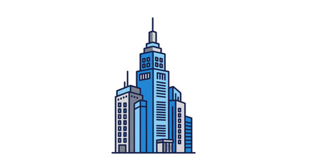 Obraz premium Modern cityscape buildings skyline vector illustration isolated on white