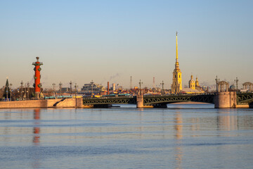 Fototapeta premium Early morning in the historical center of Saint Petersburg, Russia