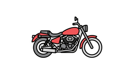 Obraz premium Red motorcycle illustration isolated on white background for design and concepts