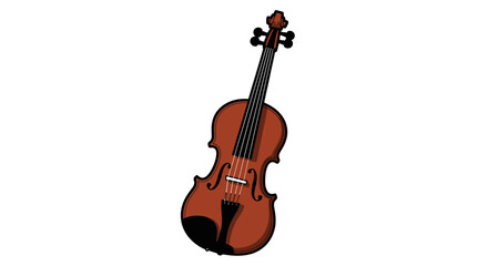 Fototapeta premium Isolated brown violin illustration against a white background for design projects