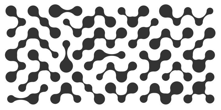 Modern tech abstract metaball shapes set. Scientific design elements, figures molecule logo, sign, icon, morph, molecular structure, scientific network template, chemical grid, liquid spotted, vector