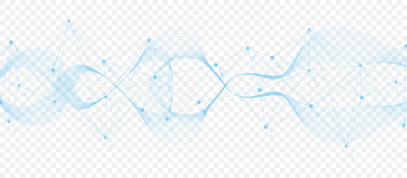 Global network connection website header or banner design. Abstract background with connecting dots and lines. Global business. Social network communication. Internet technology. Vector illustration