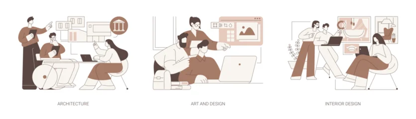 Fototapete Rund Restaurant Associate in Arts degree isolated cartoon vector illustrations se  © Visual Generation