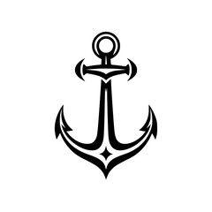 Stunning black anchor symbol for stability and strength