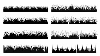Black silhouettes of varying grass and foliage arrangements © Prosit