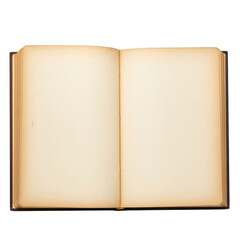 An open book showing the empty pages inside its cover