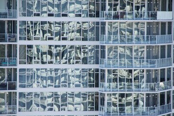 glass city building reflection downtown texture