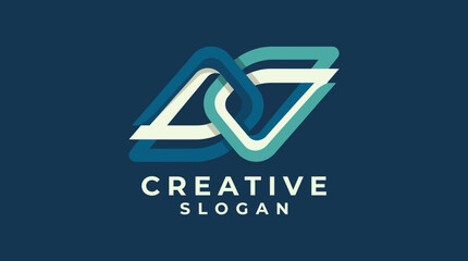 An eye-catching abstract logo design consisting of interlinked shapes that symbolize unity, creativity, and modern branding for optimal visual identity.