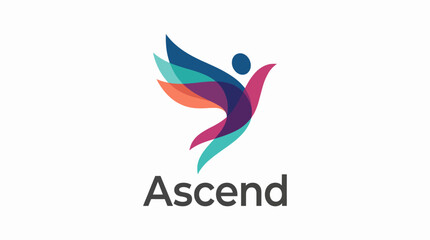 This logo features a stylized bird rising upward, symbolizing growth and ascendance, a perfect fit for brands focused on personal development and motivation.